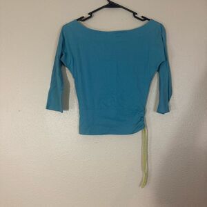 Vintage Abercrombie & Fitch Blue Long Sleeve Top with Tie SIZE L